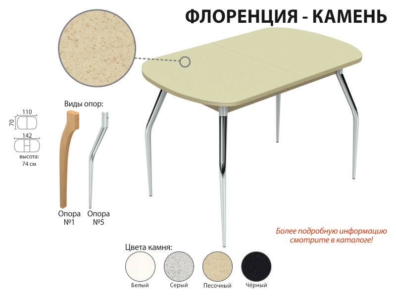 обеденный стол флоренция-камень в Воронеже