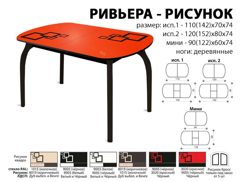 стол обеденный ривьера рисунок в Воронеже