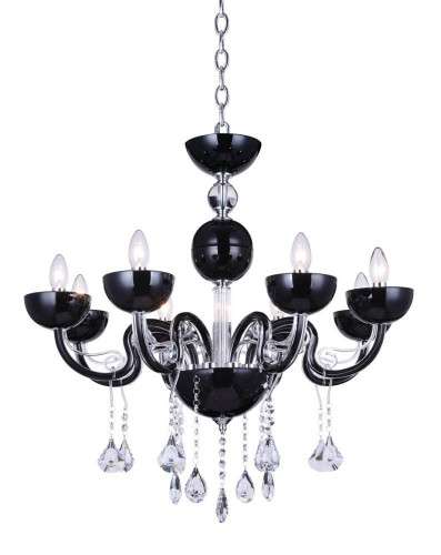 подвесная люстра crystal lux luccila sp8 черная в Воронеже