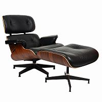 кресло eames style lounge chairчерное с коричневым в Воронеже