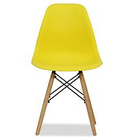 стул деревянный pc-015 желтый ножки дерево (eames style) в Воронеже