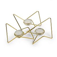 набор подсвечников золотых металлических для чайных свечей tri-angular loop, 7 см, 3 штуки в Воронеже