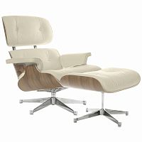 кресло eames style lounge chair & ottoman кремовое в Воронеже