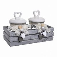 банка love с крышкой, набор 2 шт. на подставке серого цвета в Воронеже
