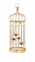 подсвечник-фонарь золотой на 4 свечи клетка shabby, 58 см в Воронеже