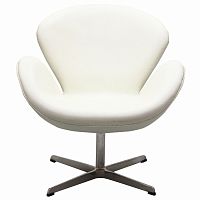 кресло swan chair экокожа белое в Воронеже