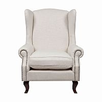 кресло мягкое с ушами белое collins wingback chair в Воронеже