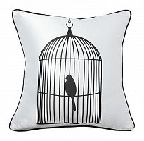 подушка с птичкой в клетке birdie in a cage white в Воронеже