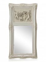 зеркало настенное прямоугольное в высокой белой раме францини distressed chalk white в Воронеже