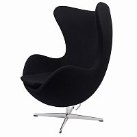 кресло arne jacobsen style egg chair черное в Воронеже