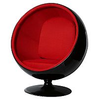 кресло eero ball chair черно-красное в Воронеже