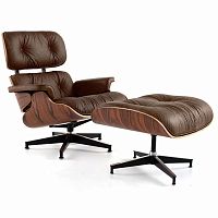 кресло eames style lounge chair & ottoman premium коричневое в Воронеже