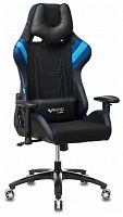 игровое кресло бюрократ бюрократ viking 4 aero, обивка: искусственная кожа, цвет: иск.кожа черная/ткань черная 26-28/сетка синяя(tw-10)-голубая(tw-55)-серая(tw-12) в Воронеже