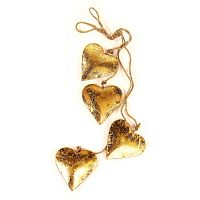 гирлянда новогодняя подвесная сердца золотые golden hearts, 65 см в Воронеже