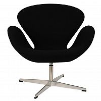 кресло arne jacobsen style swan chair черная шерсть в Воронеже