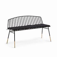 siena bench 120 черный металл черная ткань от la forma (ex julia grup) в Воронеже