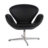 кресло arne jacobsen style swan chair черное в Воронеже