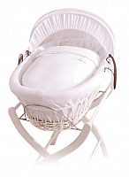 колыбель-переноска gift wicker moses basket белая, белое белье в Воронеже