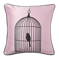 подушка с птичкой в клетке birdie in a cage pink в Воронеже