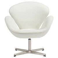 кресло swan chair кашемир белое в Воронеже