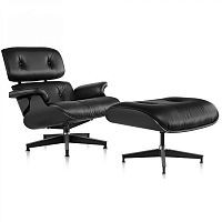 кресло eames style lounge chair черное в Воронеже