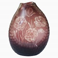 ваза стеклянная bordo (бело-бордовая) в Воронеже