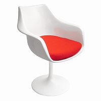 кресло tulip armchair бело-красное шерсть в Воронеже