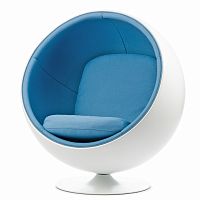 кресло ball chair бело-синее в Воронеже