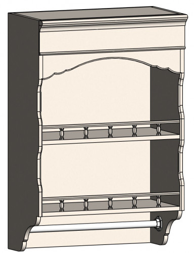 шкаф с полками и фигурным основанием навесной марсель молочно-белый в Воронеже