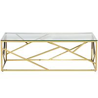 стол журнальный h-bridge gold 120*60*40см золотой в Воронеже