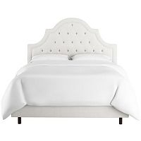 кровать двуспальная 180х200 белая с каретной стяжкой harvey tufted white в Воронеже