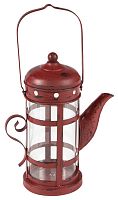 подсвечник-фонарь красный в виде чайника с ручкой old kettle, 27 см в Воронеже