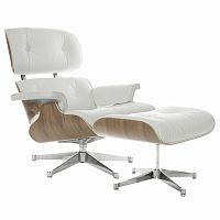 кресло eames style lounge chair & ottoman белое в Воронеже