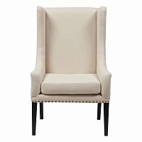 кресло мягкое с ушами белое nailhead fabric armchair в Воронеже