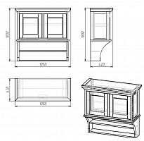 шкафчик навесной с двумя полками провинция с состариванием в Воронеже
