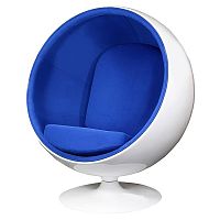 кресло eero ball chair синее с белым в Воронеже