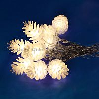 светодиодная гирлянда «шишки» 280см белая (09582) uniel uld-s0280-020/dta warm white ip20 pine cones в Воронеже