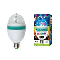 светодиодный светильник-проектор (09839) volpe disko uli-q301 03w/rgb/e27 white в Воронеже