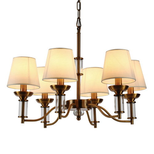 люстра walters 6 от delight collection прозрачная/бежевая/латунь в Воронеже