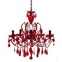 люстра 19th c. rococo iron & smoke crystal round (красная) красная в Воронеже