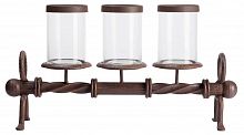 подсвечник металлический коричневый со стеклом на 3 свечи glass pillar, 51 см в Воронеже