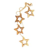 гирлянда новогодняя подвесная звезды деревянные с отверстием wooden stars, 65 см в Воронеже
