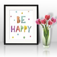 постер be happy а4 в Воронеже