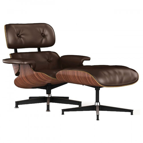 кресло lounge chair & ottoman коричневое в Воронеже