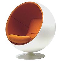 кресло eero ball chair бело-оранжевое в Воронеже