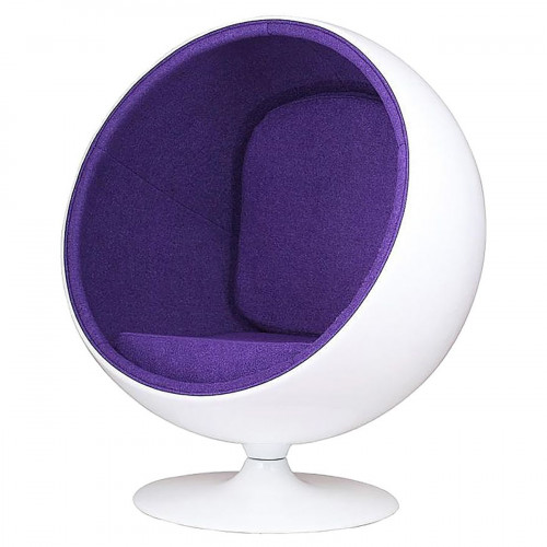 кресло eero ball chair бело-фиолетовое в Воронеже