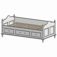 кровать-кушетка 90х190 с ящиками белая нордик в Воронеже