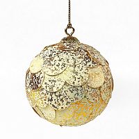 шар новогодний золотой с мраморными чешуйками paper ball, 10 см в Воронеже