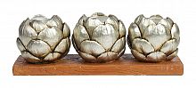 подсвечник сеербряный на 3 свечи на подставке шишки fir cone, 28 см в Воронеже