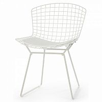 стул bertoia side кожаный standart белый в Воронеже